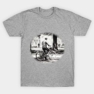 Elderly Man on Bicycle T-Shirt